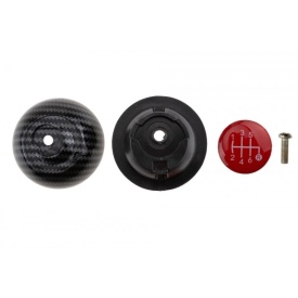 Nuca schimbator de viteze compatibil cu Fiat 500 Abarth 2007->, 6 trepte, carbon cu rosu - Img 2