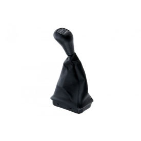 Nuca schimbator de viteze cu rama si manson piele ecologica compatibil Mercedes Clasa C W202 1994-2000, W203 2000-2007, Clasa E W210 1996-2003, 5 trepte, piele ecologica, negru - Img 3