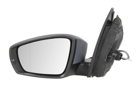 Oglinda retovizoare completa, (mecanic, asferice, crom, captuseala, dop dreptunghiular) parte montare STANGA compatibil cu VW POLO / TIGUAN 2007-2018 - Img 2