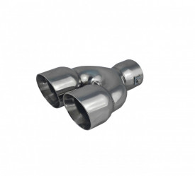 Ornament toba dublu din inox, L: 21 cm, l: 17 cm, diam intrare: 6,3 cm