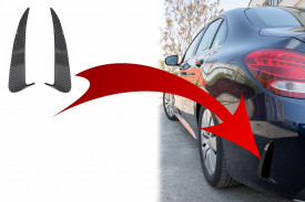 Ornamente Bara Spate Flapsuri compatibil cu Mercedes C Class W205 2014-2020 Carbon Film - Img 2
