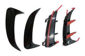 Ornamente Bara Spate Flapsuri compatibil MERCEDES A Class W177 2018-> A35 Design Negru Lucios - Img 6