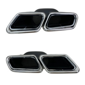Ornamente evacuare tobe compatibil cu sistemul de evacuare Mercedes Benz E-Class W212 2009-2016, S-Class W222 2013-2020, culoare crom - Img 5