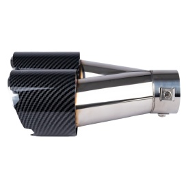 Ornamente toba inox dublu, finisaj carbon, parte montare dreapta, diametru intrare 6,3 cm - Img 3