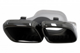 Ornamente tobe pentru sistemul de evacuare compatibil cu Mercedes C-Class W205 S205 C205 A205 C63 C63S Facelift 2019-> Negru - Img 3