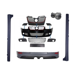 Pachet Complet Exterior compatibil VW Golf V 5 2003-2009 R32 Look cu Praguri Laterale si evacuare R32 - Img 2