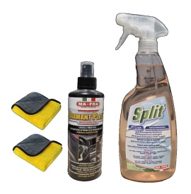 Pachet detailing MAFRA SPLIT 750 ml, MAFRA Diamant Plast 250 ml si 2 Lavete 30x40 cm