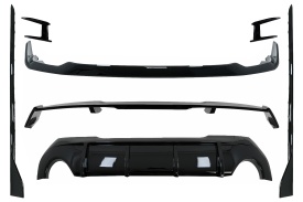Pachet Exterior Complet Aero compatibil cu BMW Seria 1 F40 2019-> M Sport Design Negru Lucios
