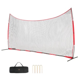 Plasa de protectie VEVOR Barricade Backstop, plasa de bariera pentru sporturi cu minge de 6 x 3 m, echipament portabil de antrenament cu geanta de transport, protectie pentru antrenament de baseball, softball, lacrosse, fotbal, hochei, pentru curte - Img 1