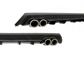 Prelungire bara spate universal , ELITE B Design, negru mat / lucios, ornamente toba rotunde - Img 3