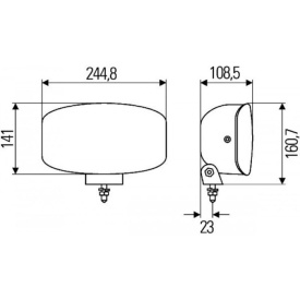 Proiector faza lunga si pozitie cu led cu sticla galbena, 245x161 mm - Img 2