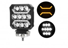 Proiector lampa lucru LED puternică lumină albă cu halogen + indicator portocaliu 15W 1500LM 12V - 24V E-mark pentru camioane tractor rollbar ATV jeep mașini agricole și agricole etc. - Img 1