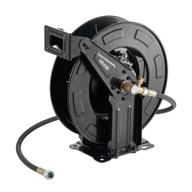 Rola pentru furtun de spalare cu presiune, 15,2 m x 9,5 mm, retractabila, din otel, pentru sarcini mari, 4000 PSI max, reincarcare automata, montare flexibila pe perete sau podea pentru spalare auto, gradina - Img 12