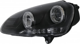 Set 2 Faruri Angel Eyes compatibil cu VW Golf 5 V 2003-2008, Fundal Negru - Img 5