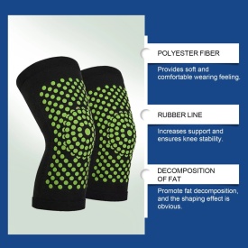 Set 2 genunchiere cu auto-incalzire, cu turmalina, elastice, marime universala, unisex, culoare negru - Img 11