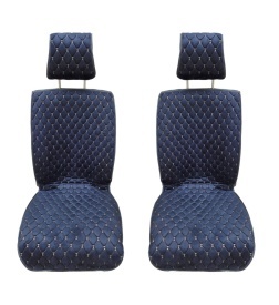 Set 2 huse scaune auto pentru fata, catifea, negru si cusaturi gri compatibil Skoda - Img 2