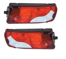 Set 2 Lampi Stop Auto universale cu priza cu 6 pini, 12V -24V compatibil remorca, rulota, autobuz, camion, Daf, Scania, Volvo, Mercedes, Man