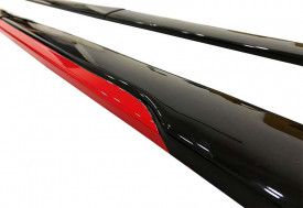 Set 2 Prelungiri praguri tuning 210 cm, negru lucios cu buza rosie - Img 5