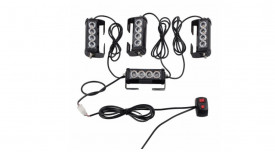 Set 4 lumini stroboscopice de avertizare, 12V, culoare galbena