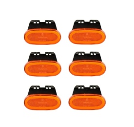 Set 6 bucati lampa gabarit laterala cu suport, 28 LED, efect neon portocaliu, 12V-24V, pentru Mercedes Sprinter, Volkswagen Crafter