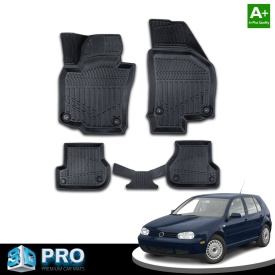 Set covorase auto cauciuc VW GOLF IV 4 1997-2003, VW Bora 1998-2005 forma tavita 3D - Img 2