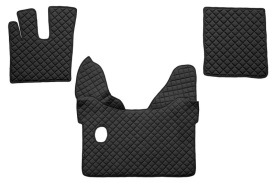 Set covorase camion, piele ecologica compatibil cu DAF XF105 2012->, XF106 2012-> Negru AUTOMAT
