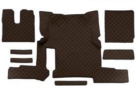 Set covorase camion, piele ecologica compatibil cu Man TGX 2020-> Maro, automat - Img 1