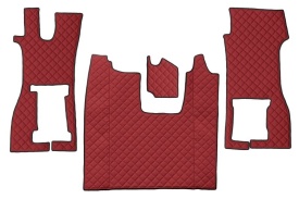 Set covorase camion, piele ecologica compatibil cu Scania L,P,G,R,S 2016-> Rosu AUTOMAT, cu scaun pliabil - Img 1