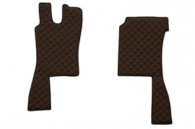Set covorase camion, piele ecologica compatibil cu SCANIA R 1995-2005 Maro, MANUALA - Img 2