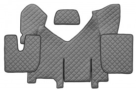 Set covorase camion, piele ecologica compatibile cu IVECO STRALIS 2012->, HI-WAY AUTOMAT, cu frigider, Gri - Img 1