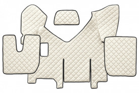Set covorase camion, piele ecologica compatibile cu IVECO STRALIS 2012->, HI-WAY MANUAL, cu frigider, Crem - Img 8