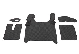 Set covorase camion, piele ecologica MAN TGX II 2020->, negru, cu 2 sertare, cutie automata
