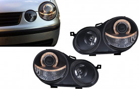 Set faruri Angel Eyes Halo Rims compatibil cu VW Polo 9N 2001-2005 Negru - Img 6