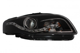 Set faruri compatibil cu Audi A4 B7 2004-2008 DAYLIGHT DRL Negru - Img 4