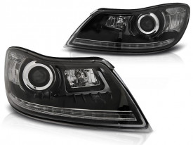 Set Faruri Dayline compatibil cu SKODA Octavia 2 II 2009-2012 Fundal Negru - Img 1