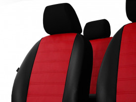 Set huse auto pentru scaune compatibile cu VW Passat B6 2005-2010 combi, piele ecologica negru cu rosu - Img 2