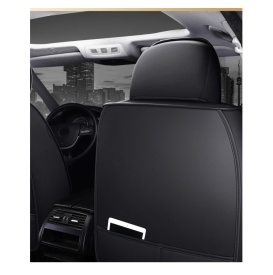 Set huse auto scaune universale de lux din piele cu textil, negru pentru scaunele fata si spate - Img 5