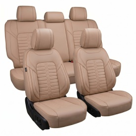 Set huse piele ecologica pentru scaune, crem, universale, fata-spate, Milano Design