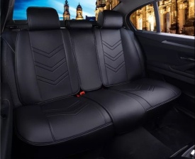 Set huse scaune auto compatibil Hyundai i20 2015-2020, fata-spate, piele ecologica negra - Img 4