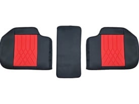 Set huse scaune auto compatibil VW Golf VI 2009-2012, fata-spate, piele ecologica Negru cu rosu - Img 4