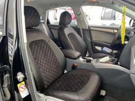 Set huse scaune auto, dedicate Dacia Duster II 2018-> piele ecologica cu textil, negru cu gri - Img 5