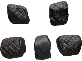 Set huse scaune auto dedicate Dacia Duster II 2020-> piele ecologica neagra si cusaturi maro in romb - Img 2