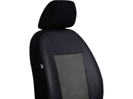 Set huse scaune auto, dedicate Opel Zafira C 2012->, cu 7 locuri, piele ecologica cu alcantara, negru cu gri - Img 4
