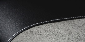 Set huse scaune auto, dedicate SKODA Octavia III 2012-2019 cu cotiera spate, fata-spate, piele ecologica neagra cu imitatie de alacantara gri - Img 2