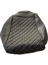 Set huse scaune auto, dedicate VW Passat B8 2015->, piele ecologica neagra si cusaturi maro in romb, Lichidare stoc! - Img 8