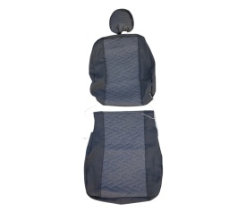 Set huse scaune auto fata 2+1 compatibile cu VW Crafter 2017->, material textil, negru cu gri model sageti, Van, Doka - Img 5