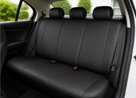 Set huse scaune auto universale de lux, fata-spate, piele ecologica, model Y, culoare negru - Img 2