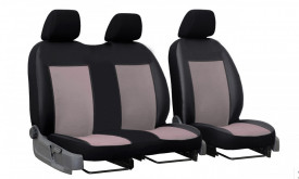 Set huse scaune auto, universale, fata 2+1, material jacquard, negru cu gri inchis / gri deschis