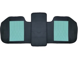 Set huse scaune auto universale, piele ecologica turcoaz cu negru, Luxury, fata-spate - Img 5