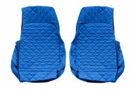 Set huse scaune camion compatibil cu DAF XF XG XG+ 2021->, Albastru, piele ecologica cu velur - Img 3